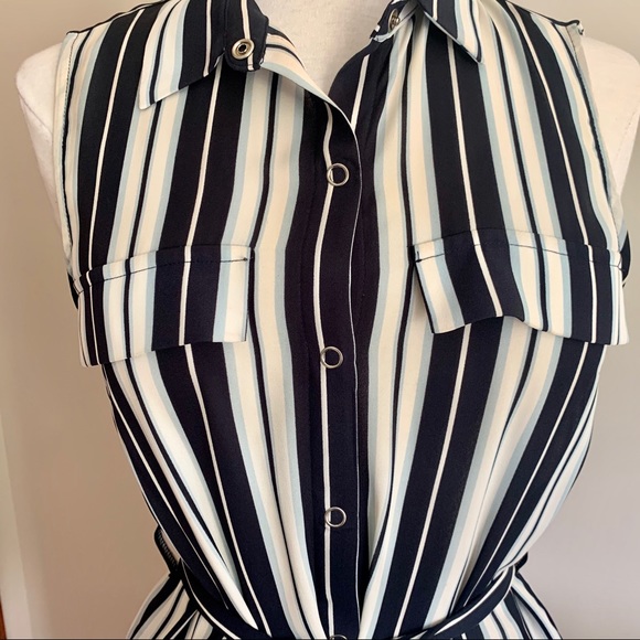 Striped Sleeveless Wrap Dress - Picture 3 of 6